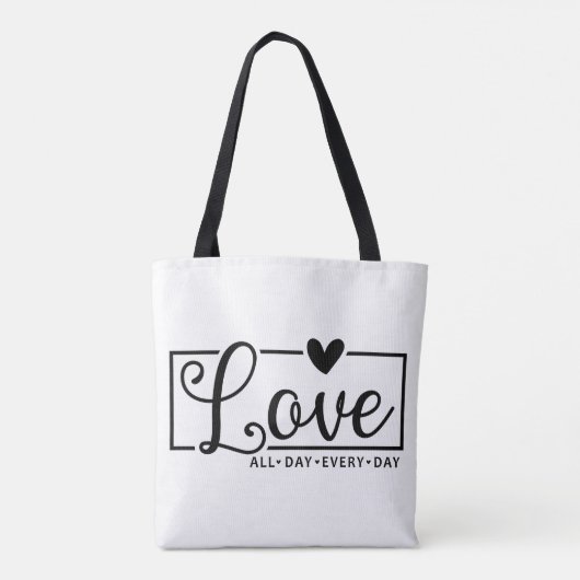 De hele dag liefhebben elke dag tote bag (Achterkant)