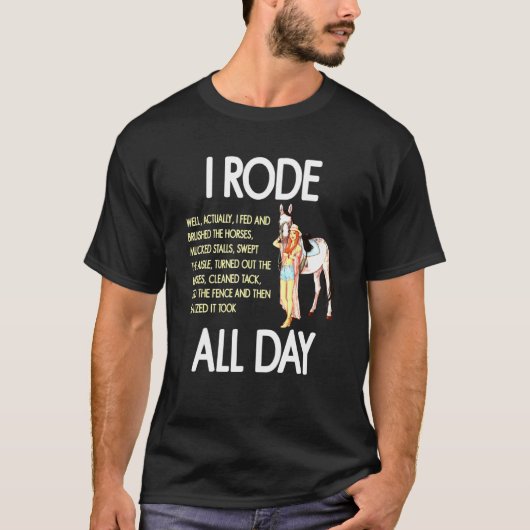 De hele dag paardrijden t-shirt (Voorkant)