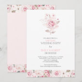 De hele dag roze roze roze virtuele trouwuitnodigi save the date (Voorkant / Achterkant)