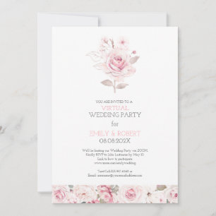 De hele dag roze roze roze virtuele trouwuitnodigi save the date