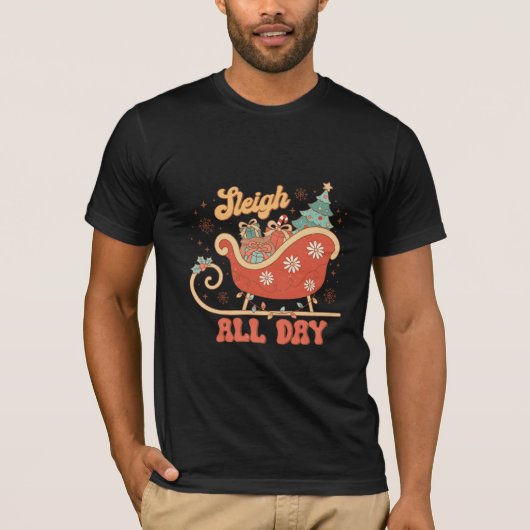 De hele dag sleeën t-shirt (Voorkant)