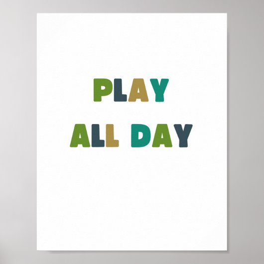 de hele dag spelen. Poster en Prints (Voorkant)