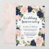 De hele jaren door Jubileum van de bruiloft Blush  Kaart (Voorkant / Achterkant)