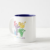 "De hele jaren..." Tweetone Mok (marineblauw) (Voorkant links)