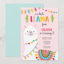 De hele lama leuke verjaardagsuitnodiging Alpitje