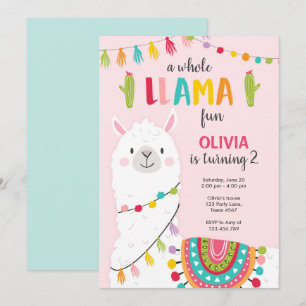 De hele lama leuke verjaardagsuitnodiging Alpitje Kaart