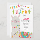 De hele lama leuke verjaardagsuitnodiging Alpitje Kaart (Voorkant)