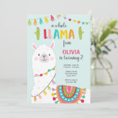 De hele lama leuke verjaardagsuitnodiging Alpitje  Kaart (Staand voorkant)