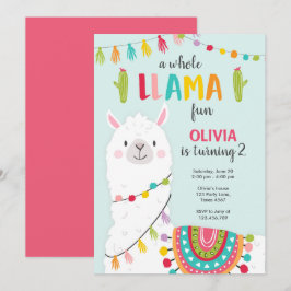 De hele lama leuke verjaardagsuitnodiging Alpitje Kaart