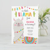 De hele lama leuke verjaardagsuitnodiging Alpitje  Kaart (Staand voorkant)