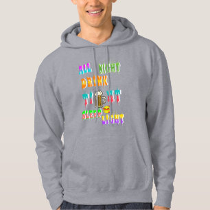 De hele nacht Drink strak slaap licht Hoodie