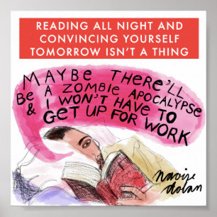 De hele nacht lezen poster