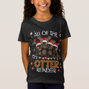 De hele Otter Reindeer Kerstkoorts Cute T-shirt