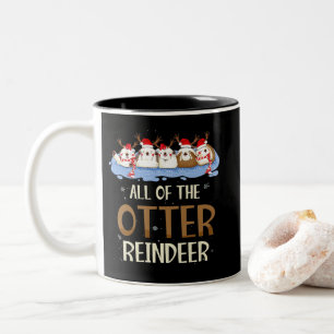 De hele Otter Reindeer Kerstkoorts Cute Tweekleurige Koffiemok