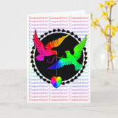 De hele regenboog homo felicitaties Kaart (Gele Bloem)