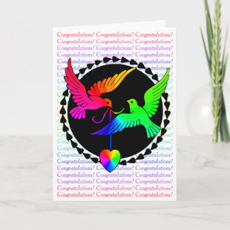 De hele regenboog homo felicitaties Kaart