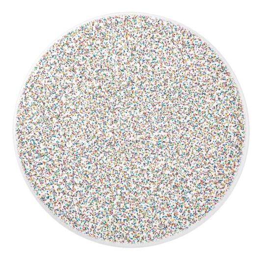 De hele regenboogkleurige gespikkelde Stippen Keramische Knop (Voorkant)