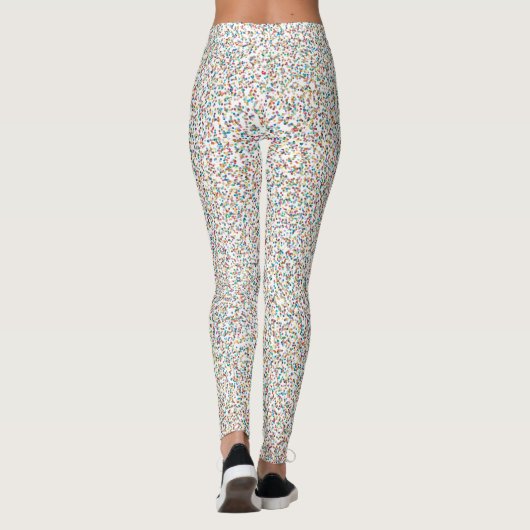 De hele regenboogkleurige gespikkelde Stippen Leggings (Achterkant)