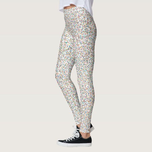 De hele regenboogkleurige gespikkelde Stippen Leggings (Links)