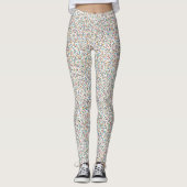De hele regenboogkleurige gespikkelde Stippen Leggings (Voorkant)