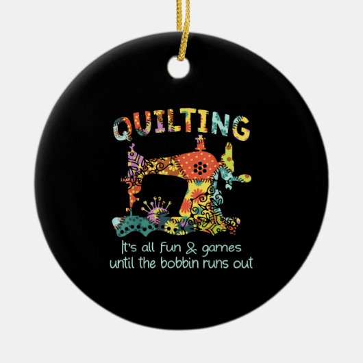 De hele speelruimte tot Bobbin uitvalt Keramisch Ornament (Voorkant)