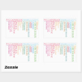 De hele tijd in de wereld rechthoekige sticker (Vel)