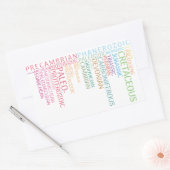 De hele tijd in de wereld rechthoekige sticker (Envelop)