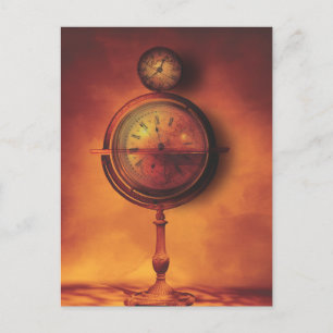 De hele tijd in het Wereldbol van de Steampunk-klo Briefkaart