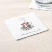 De hele tijd is de theetijd Tea Slogan Quote Cup Kartonnen Onderzetters (Schuin)