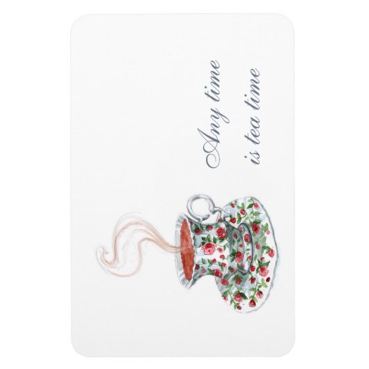 De hele tijd is de theetijd Tea Slogan Quote  Cup Magneet (Verticaal)