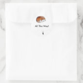 De hele weg! ronde sticker (Tas)