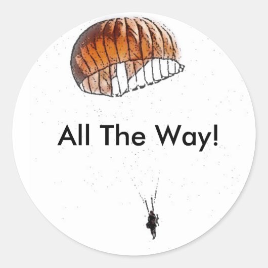 De hele weg! ronde sticker (Voorkant)