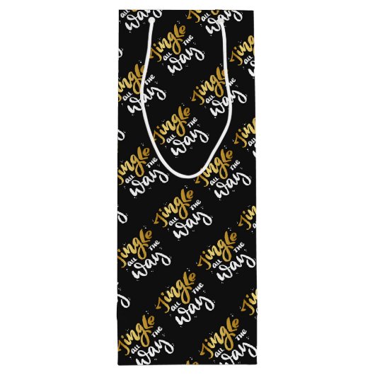 De hele weg springen wijn cadeautas (Achterkant)