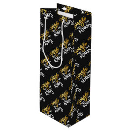 De hele weg springen wijn cadeautas