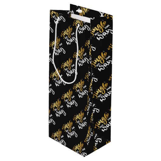 De hele weg springen wijn cadeautas (Voorkant Gekanteld)