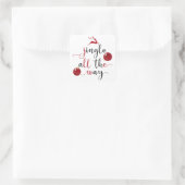 de hele weg vierkante sticker (Tas)