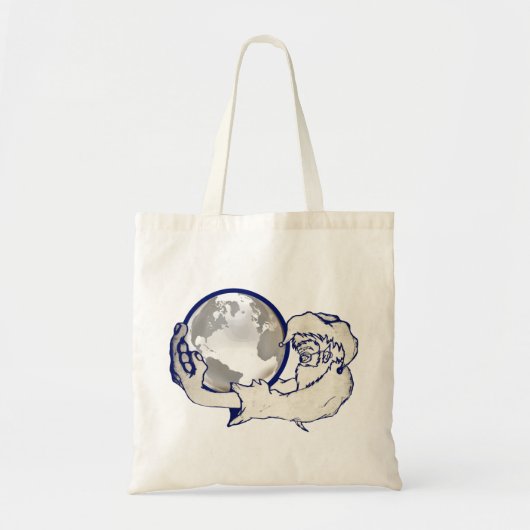 de hele wereld in een apen hand tote bag (Voorkant)