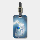 De hele wereld in zijn handen bagagelabel (Voorkant verticaal)