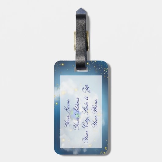 De hele wereld in zijn handen bagagelabel (Achterkant verticaal)