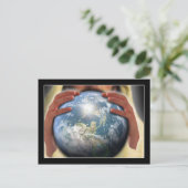 De hele wereld in zijn handen briefkaart (Staand voorkant)