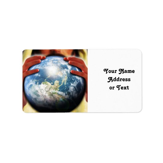 De hele wereld in zijn handen etiket (Voorkant)