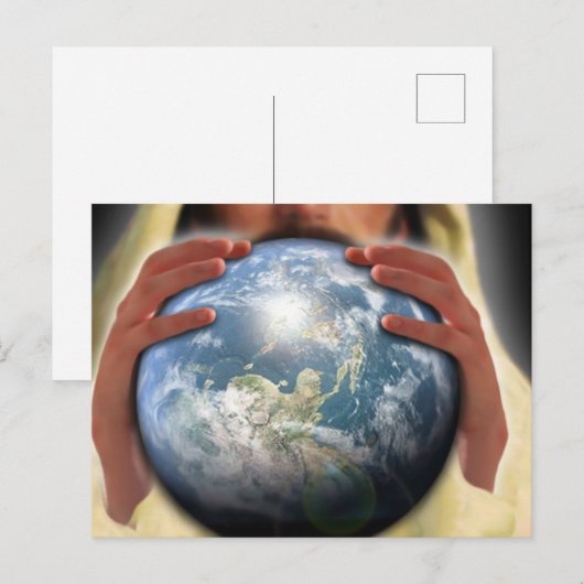 De hele wereld in zijn handen feestdagenkaart (Voorkant / Achterkant)