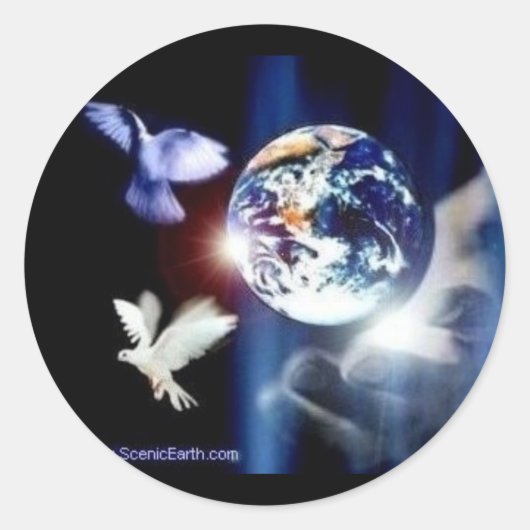 De hele wereld in zijn handen God en aarde Sticker (Voorkant)