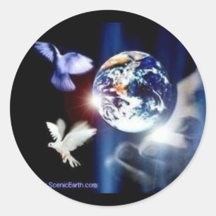 De hele wereld in zijn handen God en aarde Sticker