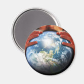 De hele wereld in zijn handen magneet (Voorkant / Achterkant)