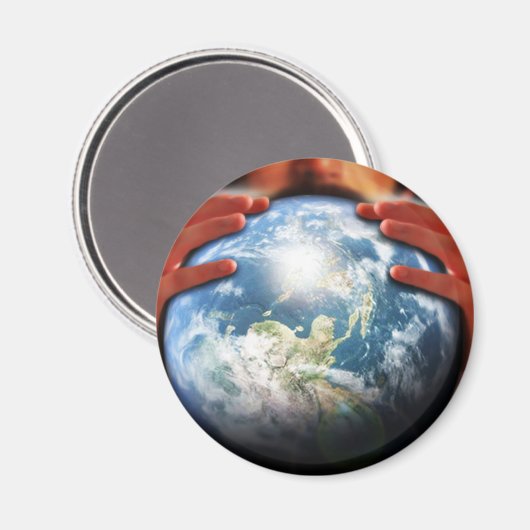 De hele wereld in zijn handen magneet (Voorkant / Achterkant)