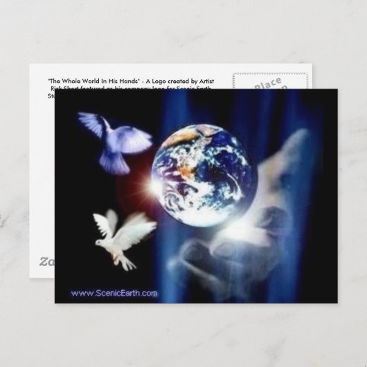 De hele wereld in zijn handen post Kaart (Voorkant / Achterkant)