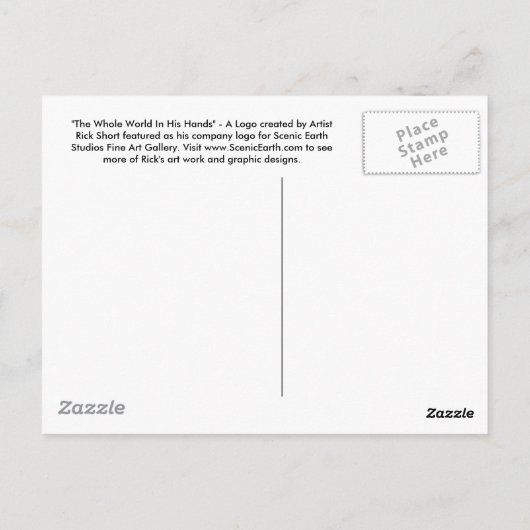 De hele wereld in zijn handen post Kaart (Achterkant)