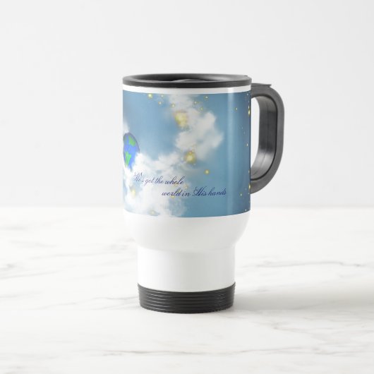 De hele wereld in zijn handen reisbeker (Voorkant rechts)