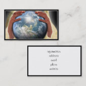 De hele wereld in zijn handen visitekaartje (Voorkant / Achterkant)